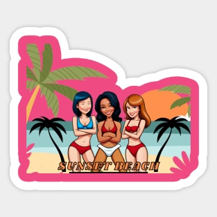 Sunset on the beach Sticker